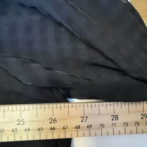 Nordstrom Blouse Womens Size 3X Black Good Luck Gem Sheer Gingham Flutter Sleev* - Picture 8 of 9